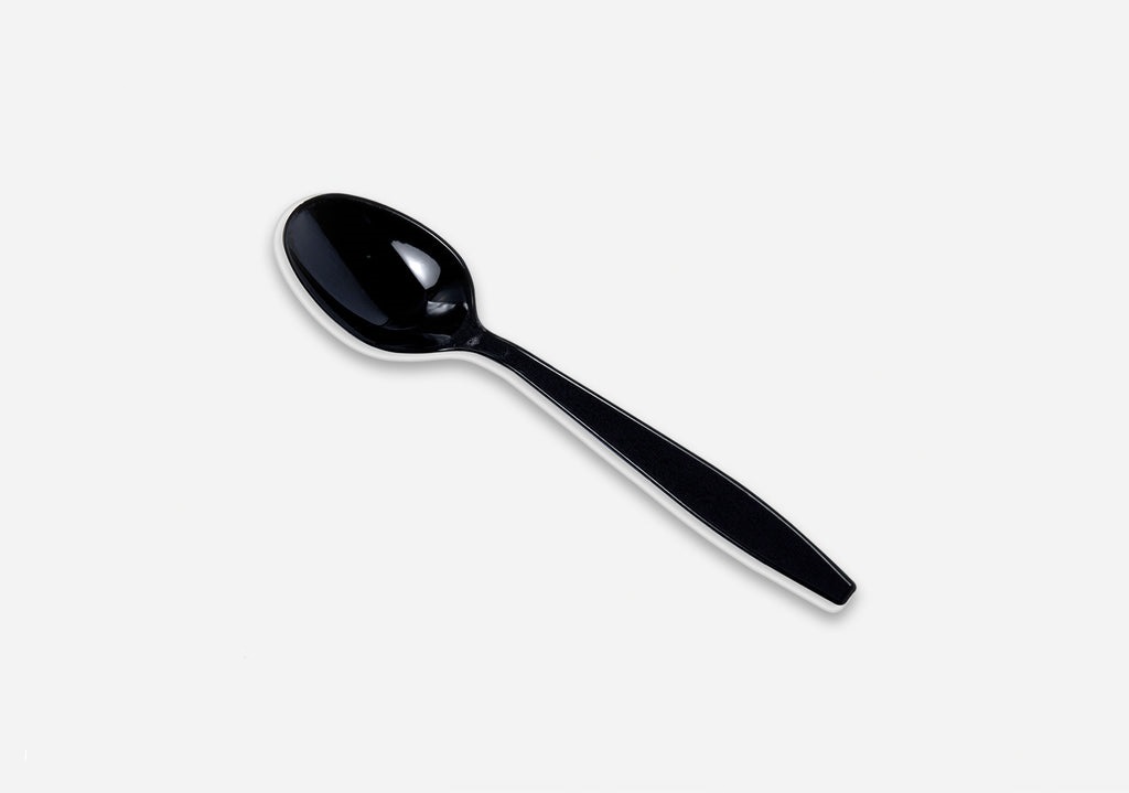 66 NO Heavy Duty Black Plastic Table Spoons